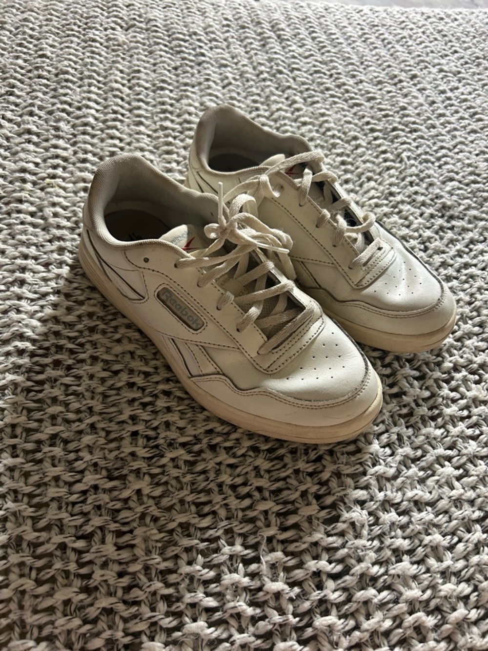 Reebok Off-White Leather Court Sneakers